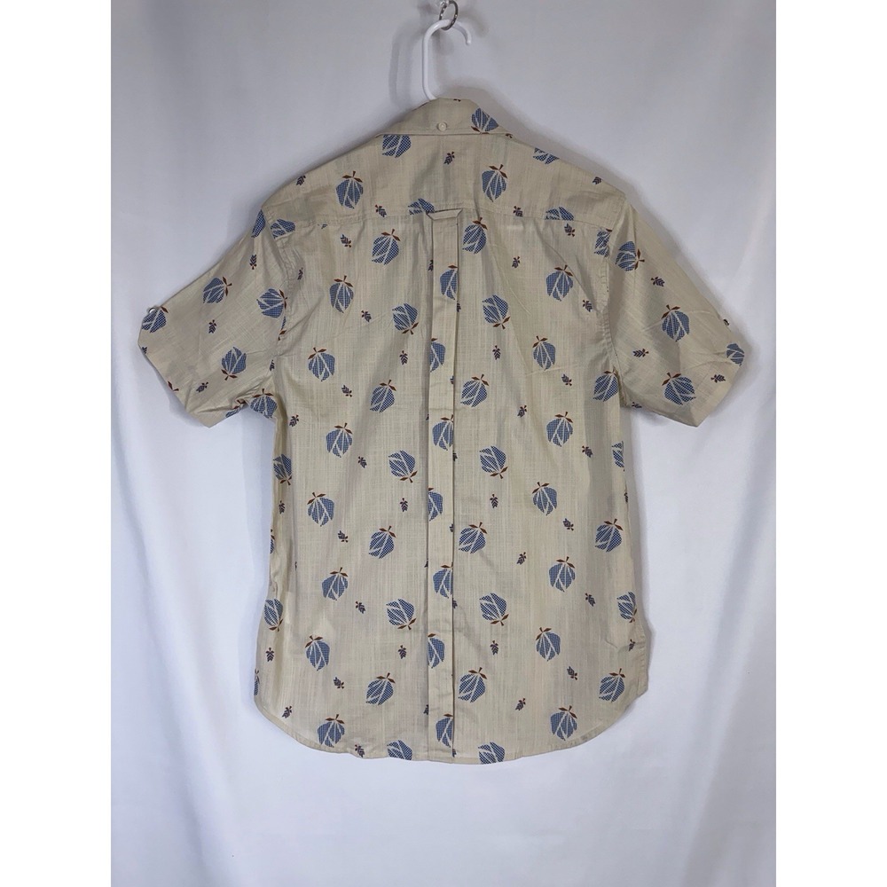 Ben Sherman Men's Small‎ Button-Down Beige Print Short Sleeve Classic Fit NWT - Picture 7 of 8